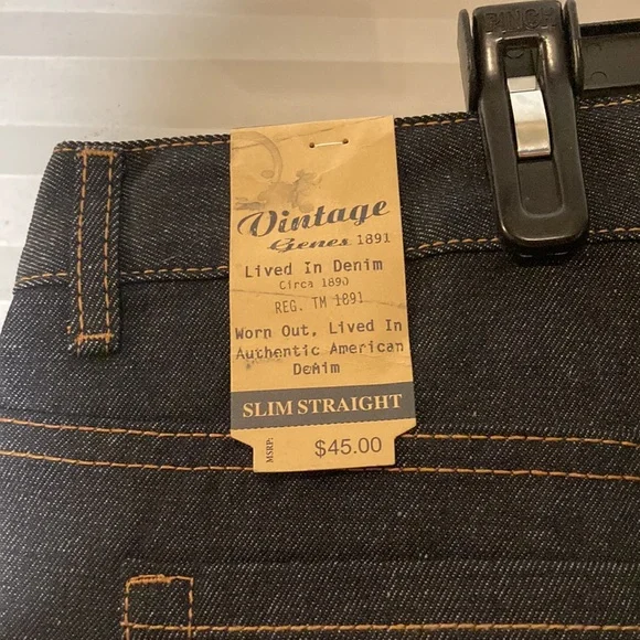 NWT Vintage genes, mens dark gray blue jean are stretch and comfortable. - Picture 7 of 8